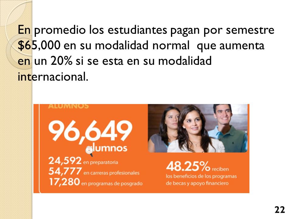 En promedio los estudiantes pagan por semestre $65,000 en su modalidad normal que aumenta en un 20% si se esta en su modalidad internacional.