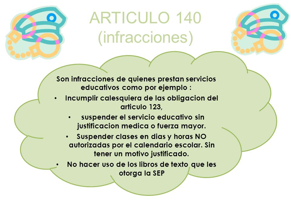 ARTICULO 140 (infracciones)