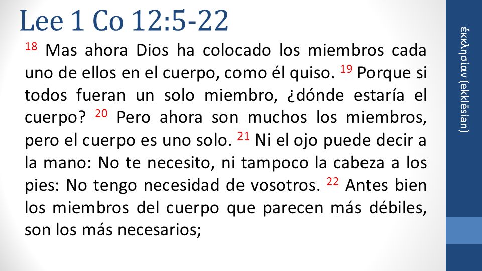 Lee 1 Co 12:5-22