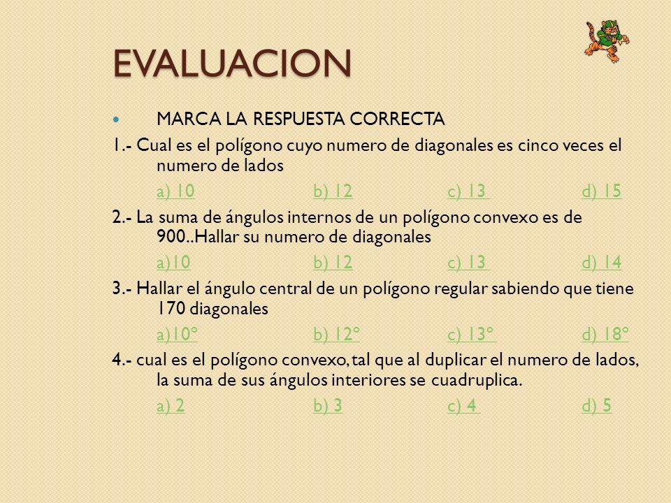 EVALUACION MARCA LA RESPUESTA CORRECTA