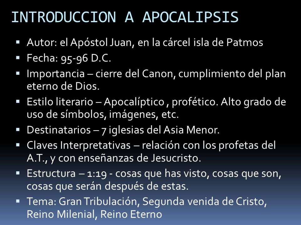 INTRODUCCION A APOCALIPSIS