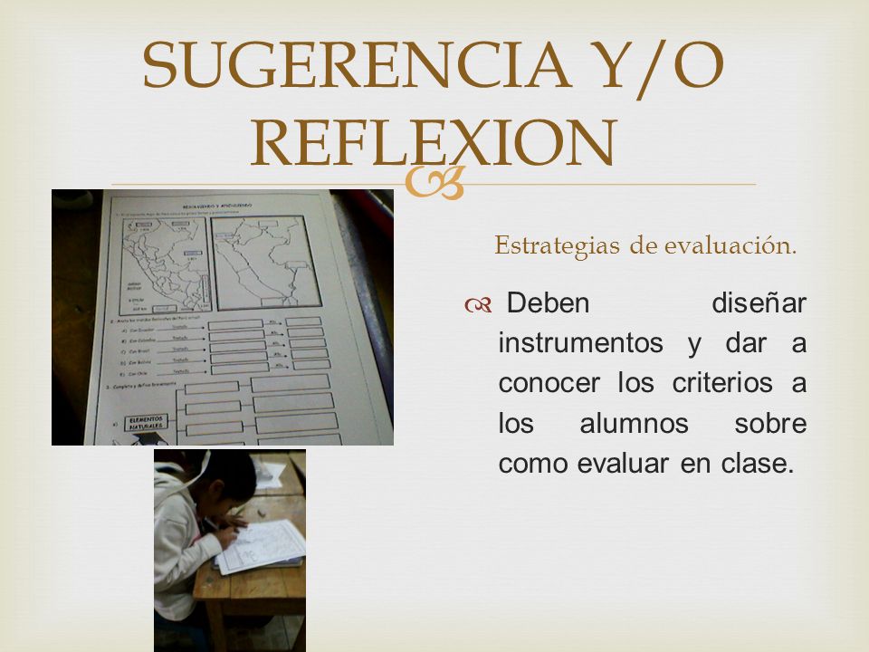 SUGERENCIA Y/O REFLEXION