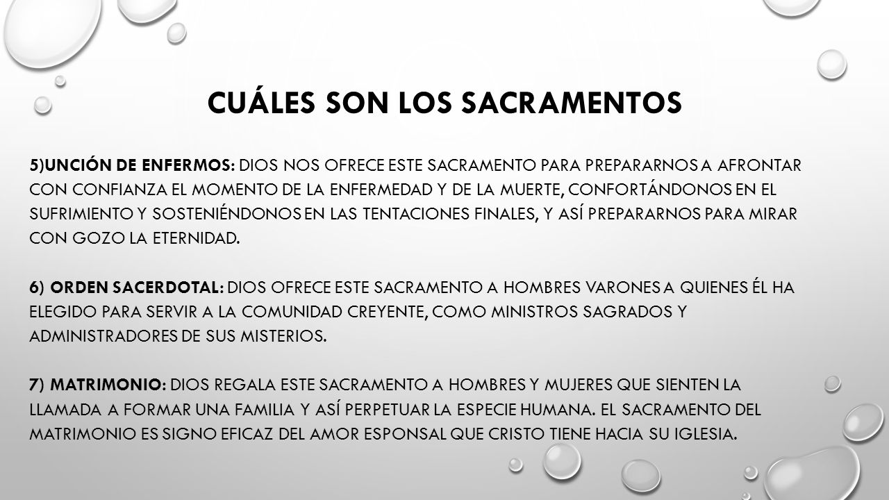Cuáles son los sacramentos