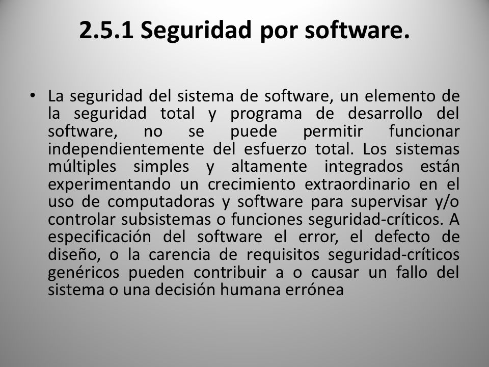 2.5.1 Seguridad por software.