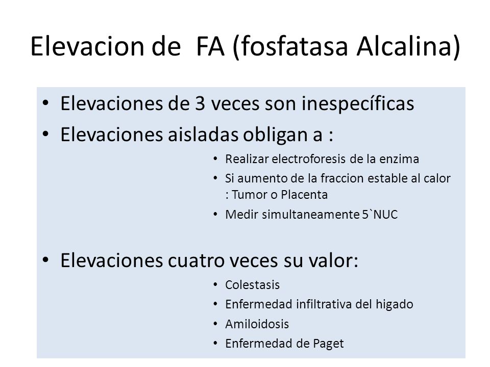 Elevacion de FA (fosfatasa Alcalina)