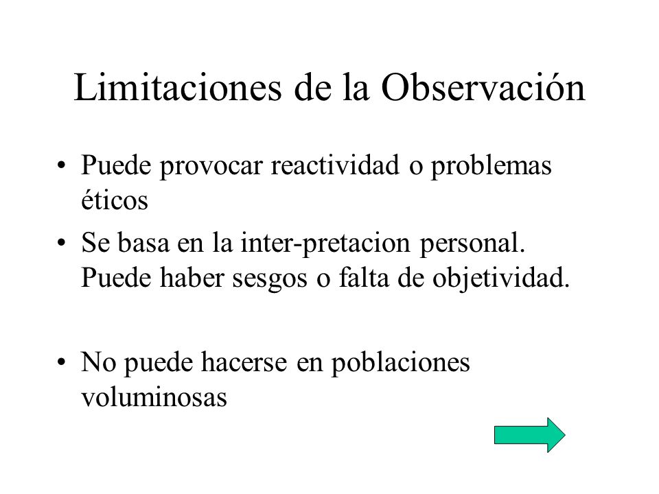 Limitaciones de la Observación