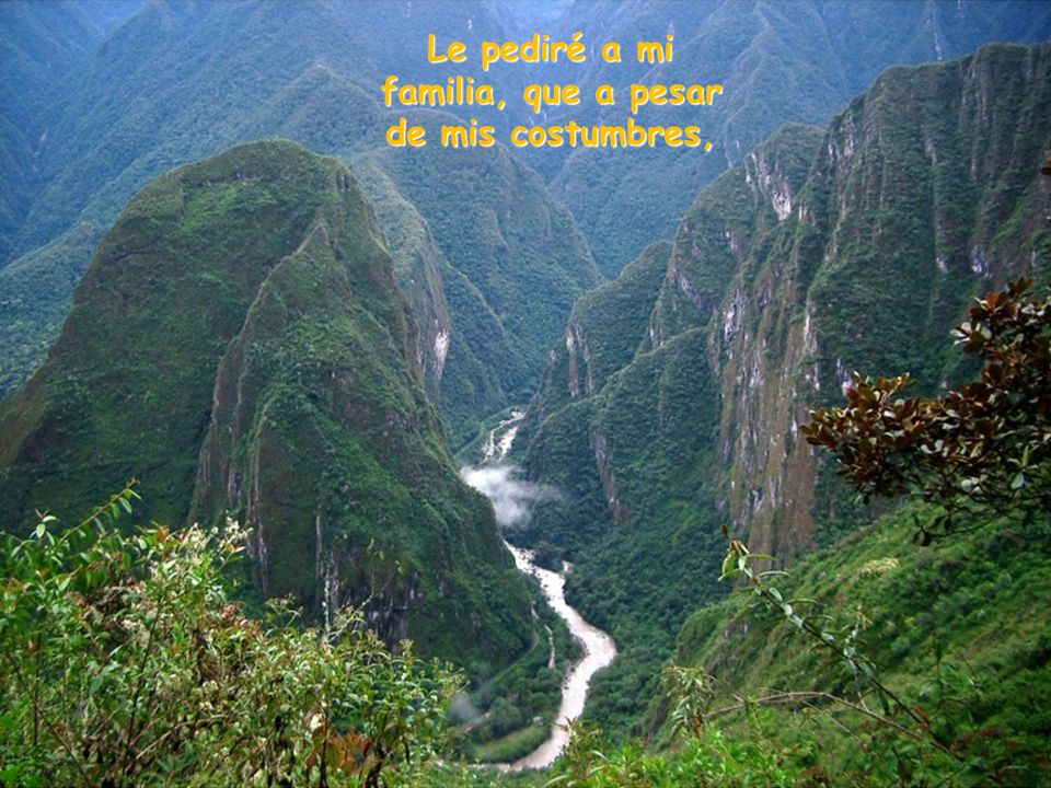 Le pediré a mi familia, que a pesar de mis costumbres,
