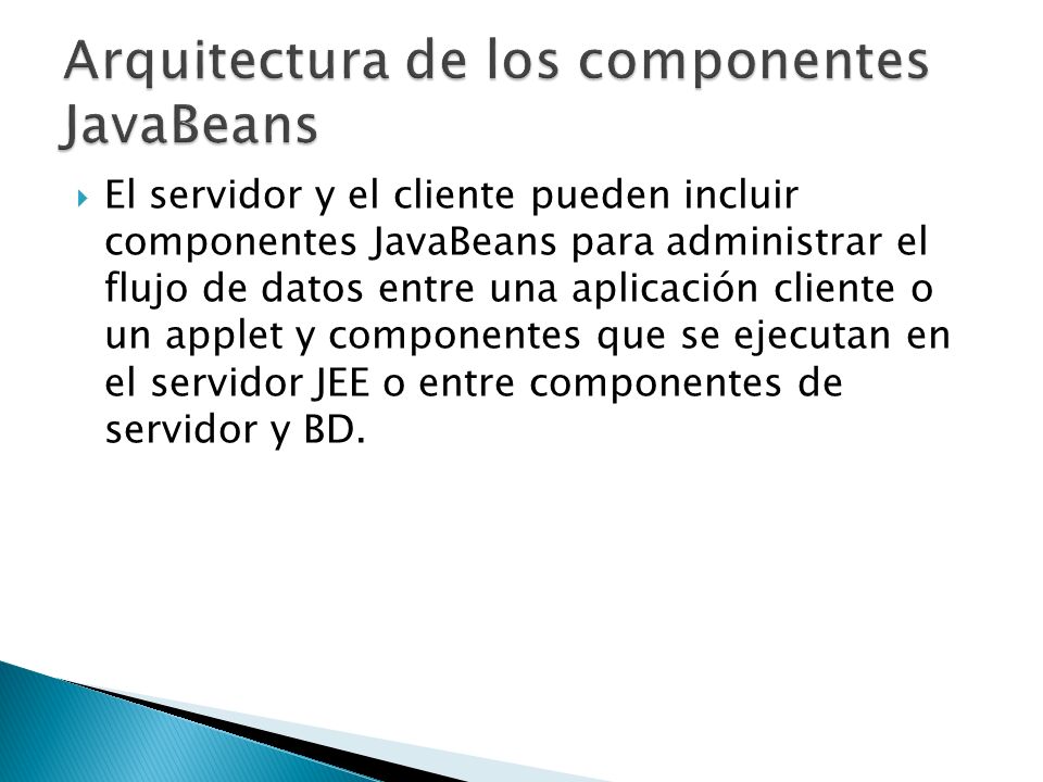 Arquitectura de los componentes JavaBeans