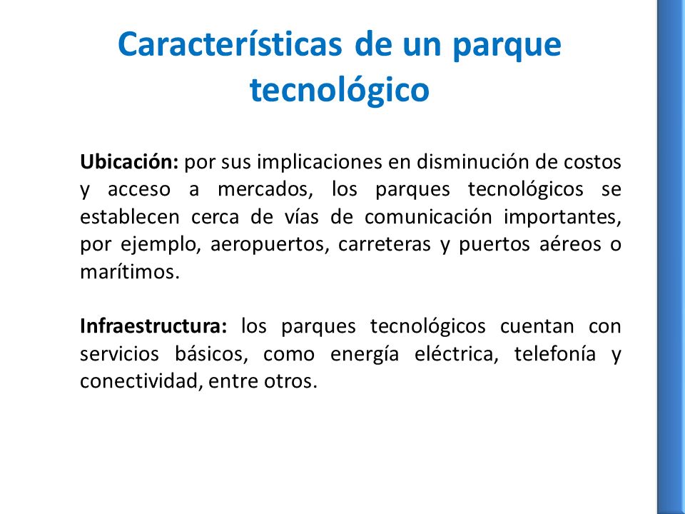 Características de un parque tecnológico