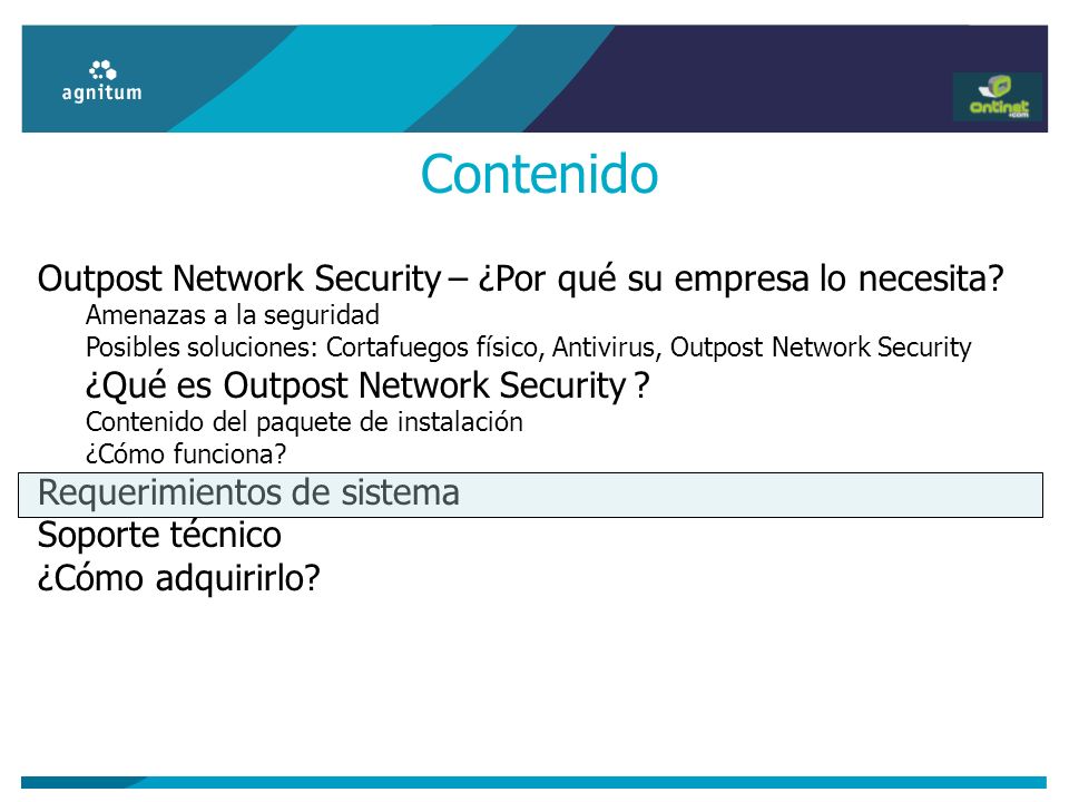 Contenido Outpost Network Security – ¿Por qué su empresa lo necesita
