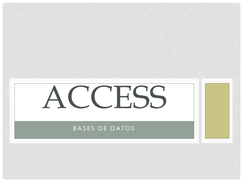 Access Bases de datos