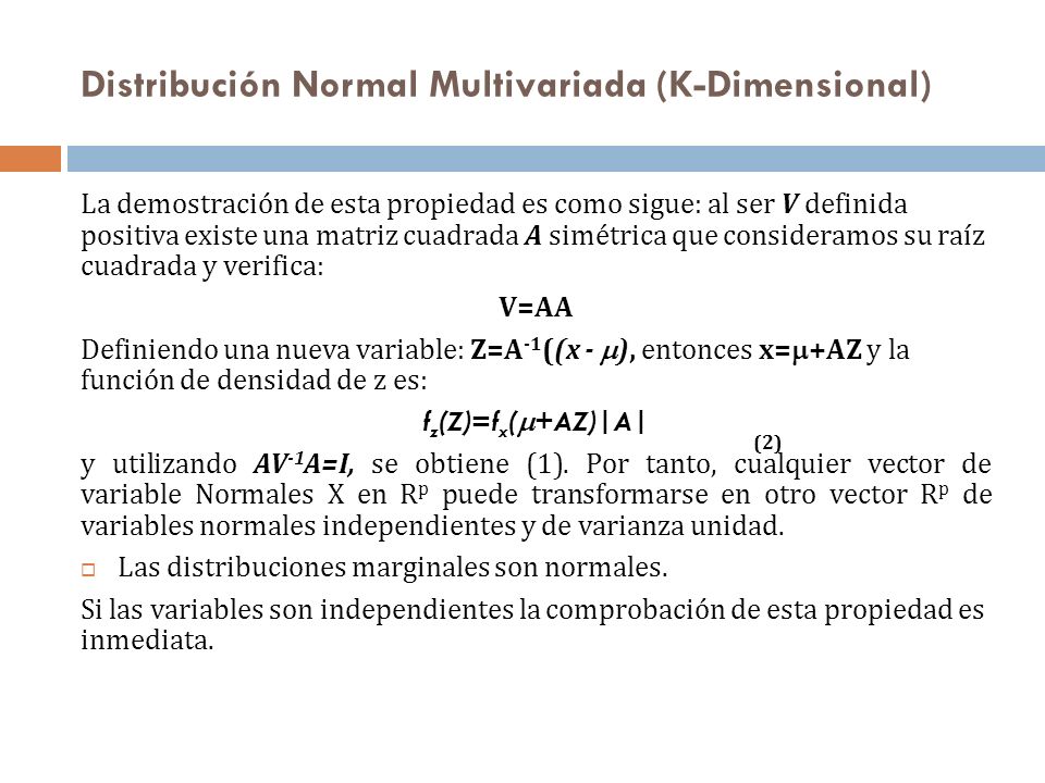 Distribución Normal Multivariada (K-Dimensional)