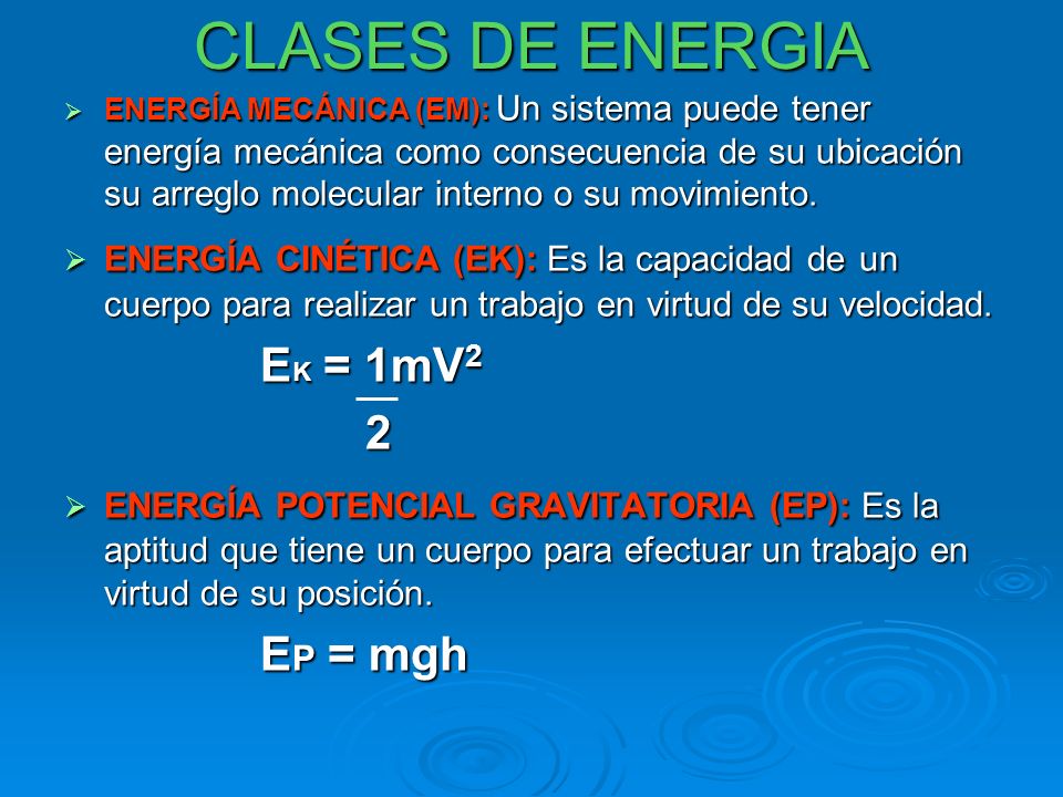 CLASES DE ENERGIA