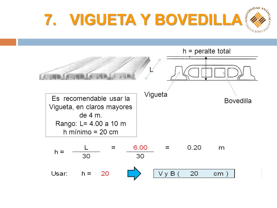 Es recomendable usar la Vigueta, en claros mayores de 4 m.