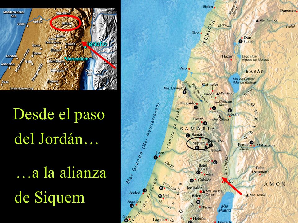 …a la alianza de Siquem Desde el paso del Jordán…