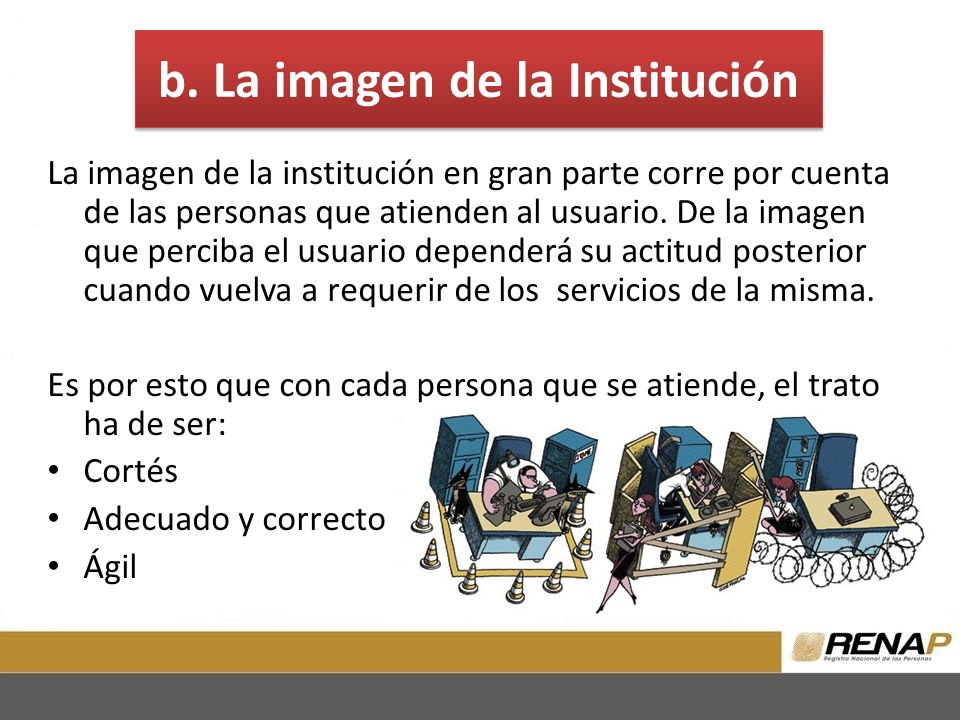 b. La imagen de la Institución