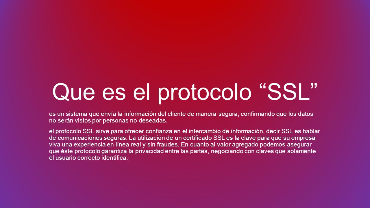 Que es el protocolo SSL