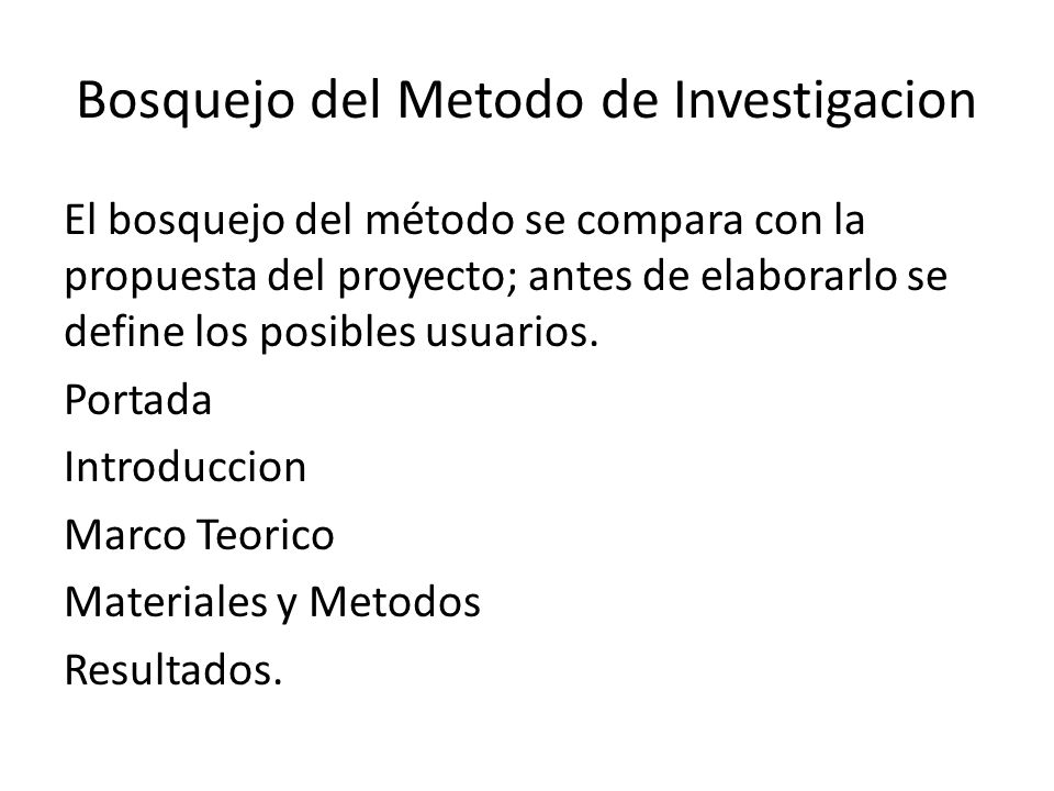 Bosquejo Del Metodo Taller De Investigacion Ejemplo - Ejemplo Sencillo