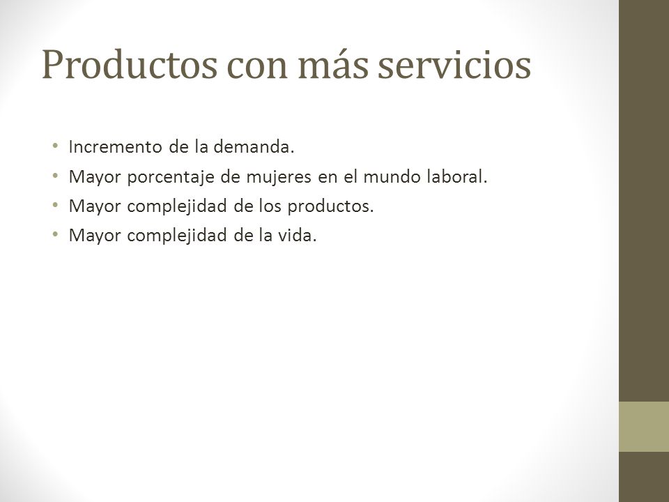 Productos con más servicios
