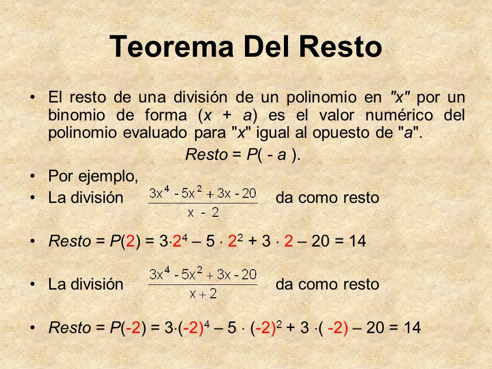 Teorema Del Resto