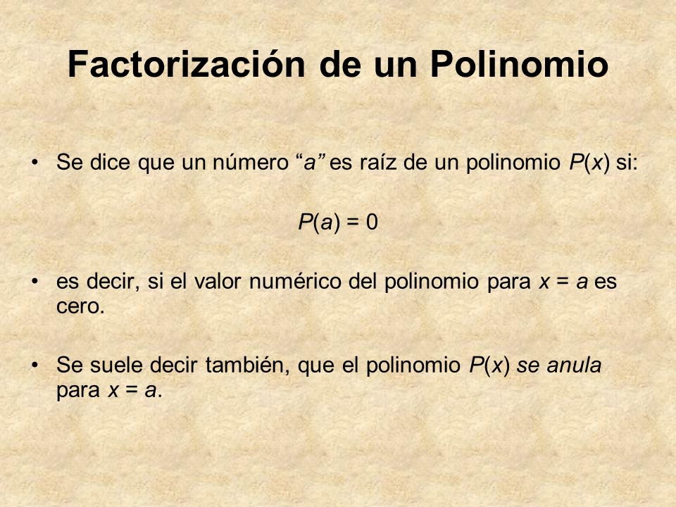 Factorización de un Polinomio