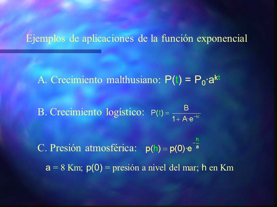 Ejemplos de aplicaciones de la función exponencial