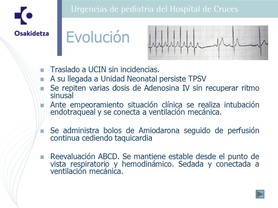 Evolución Traslado a UCIN sin incidencias.