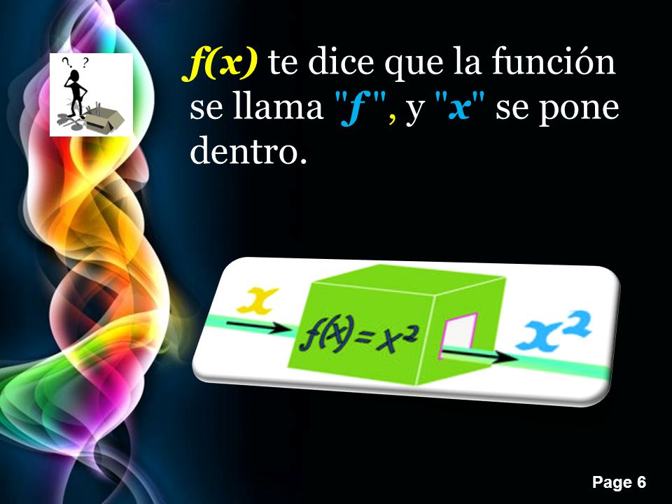 f(x) te dice que la función se llama f , y x se pone dentro.