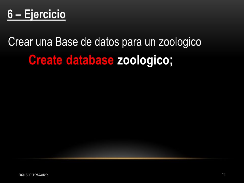 Create database zoologico;