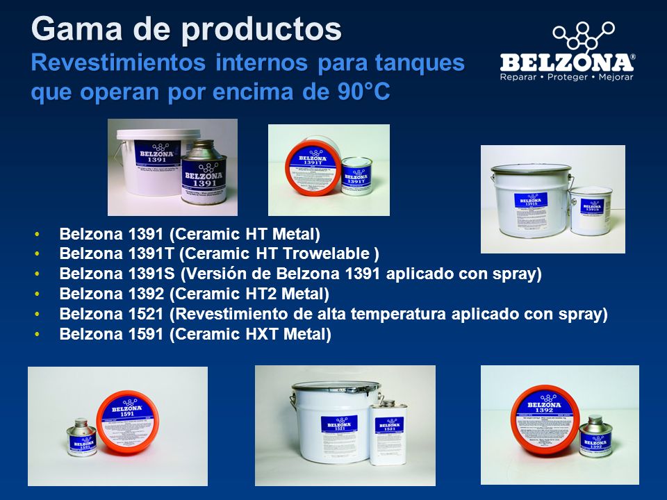 Gama de productos Revestimientos internos para tanques que operan por encima de 90°C