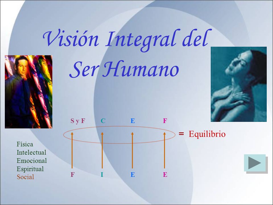 Visión Integral del Ser Humano = Equilibrio S y F C E F Física