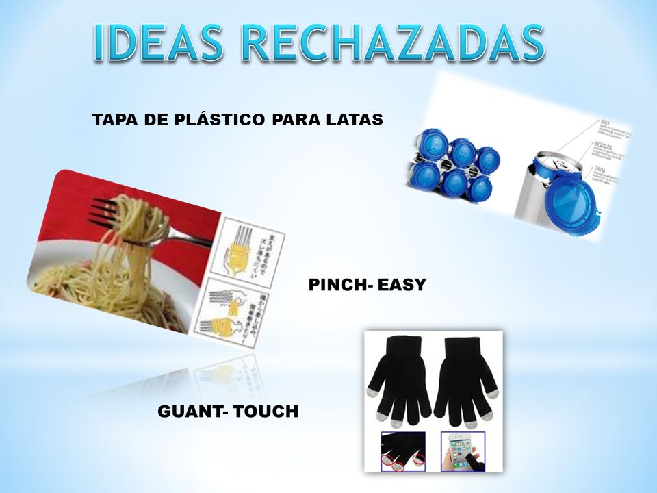 IDEAS RECHAZADAS TAPA DE PLÁSTICO PARA LATAS