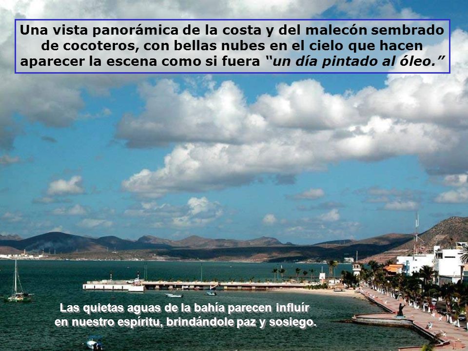 Una vista panorámica de la costa y del malecón sembrado