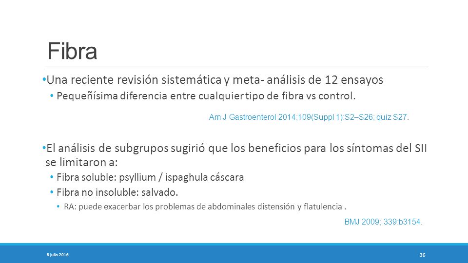 Fibra Una reciente revisión sistemática y meta- análisis de 12 ensayos