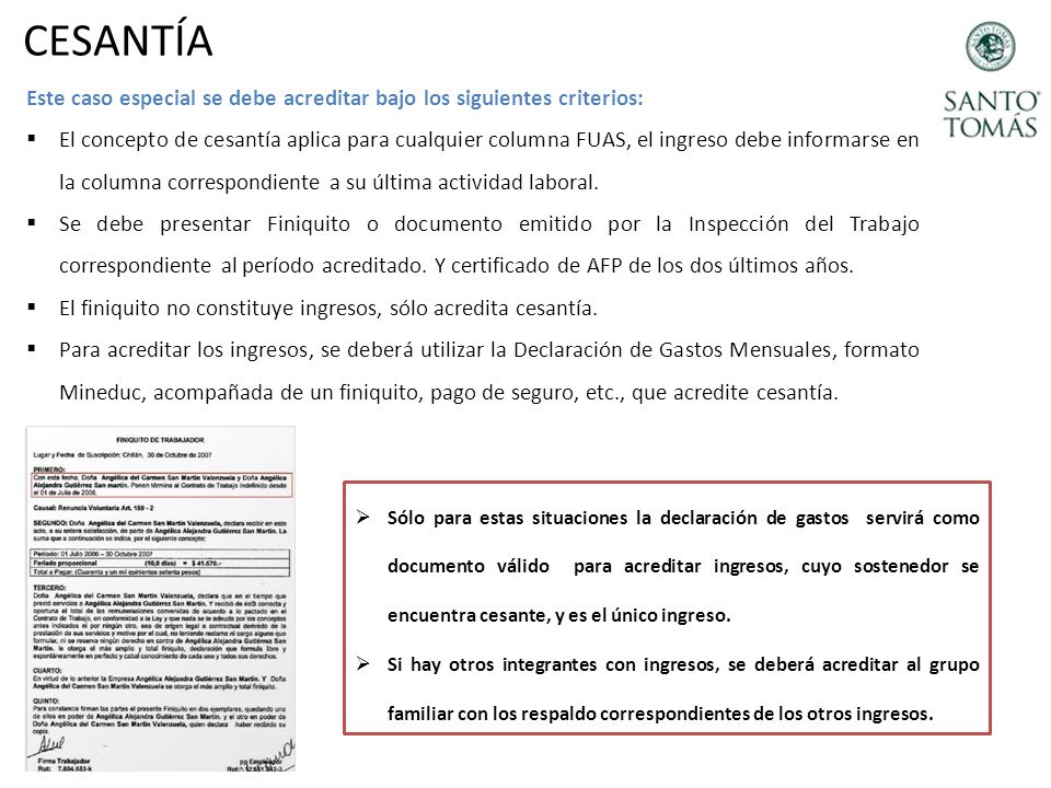 CESANTÍA Este caso especial se debe acreditar bajo los siguientes criterios: