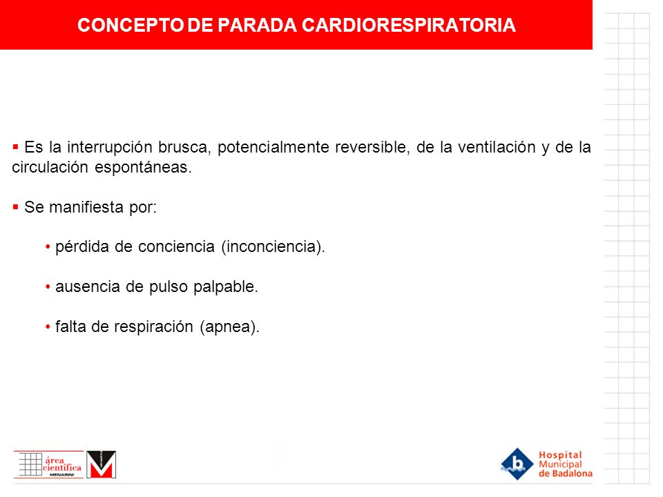 CONCEPTO DE PARADA CARDIORESPIRATORIA