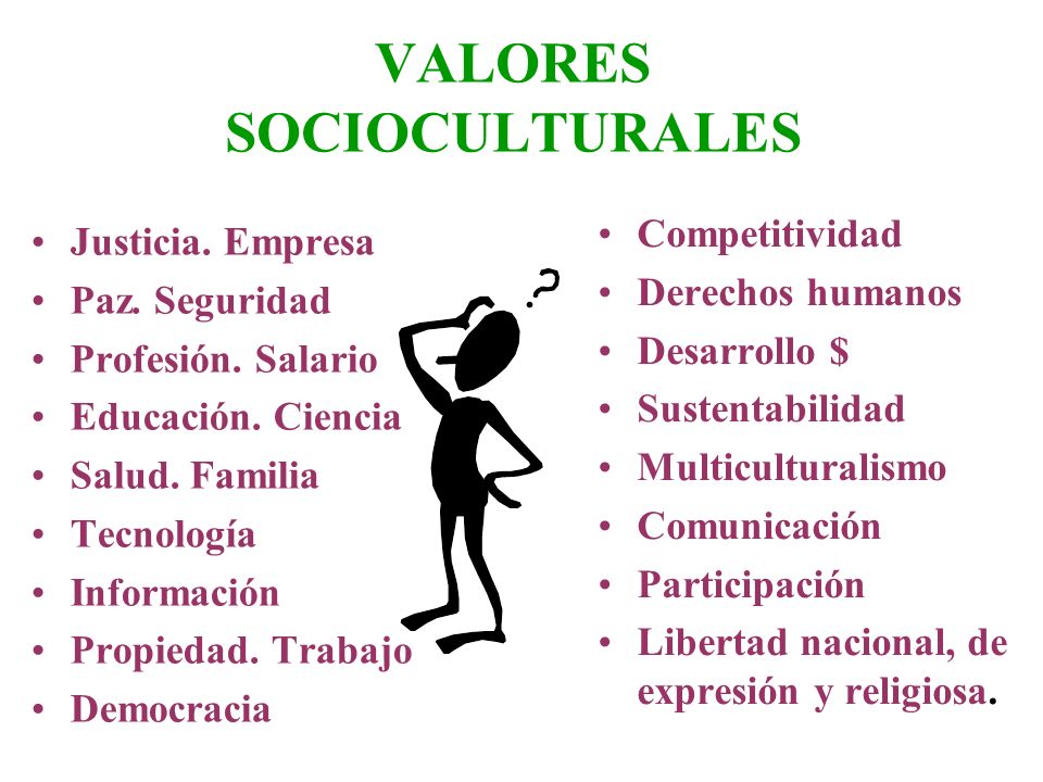 VALORES SOCIOCULTURALES