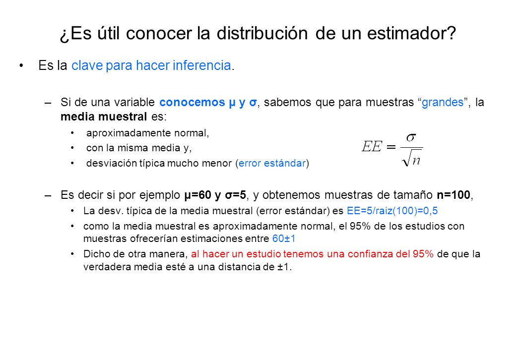 ¿Es útil conocer la distribución de un estimador