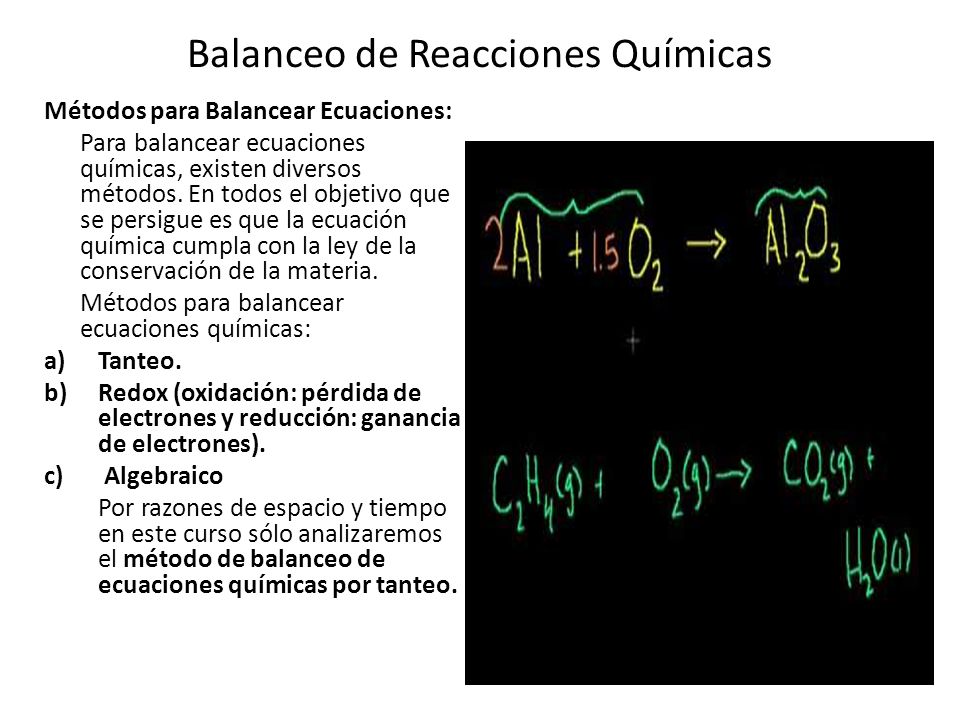Balanceo de Reacciones Químicas