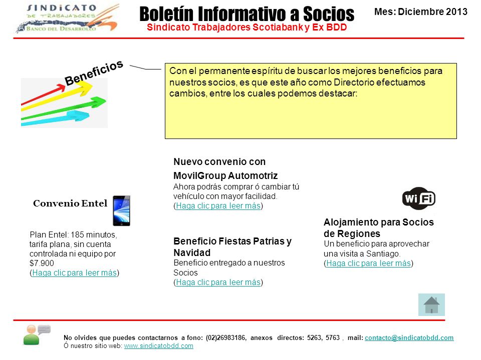 Boletín Informativo a Socios