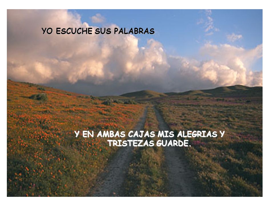 Y EN AMBAS CAJAS MIS ALEGRIAS Y TRISTEZAS GUARDE.