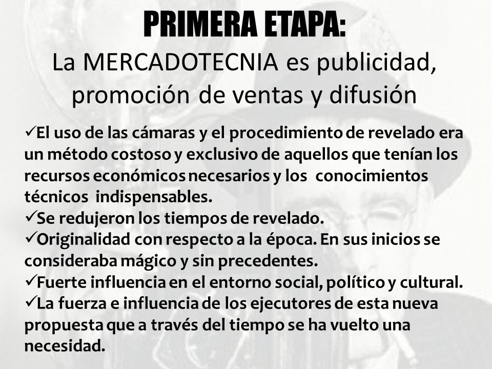 PRIMERA ETAPA: La MERCADOTECNIA es publicidad, promoción de ventas y difusión