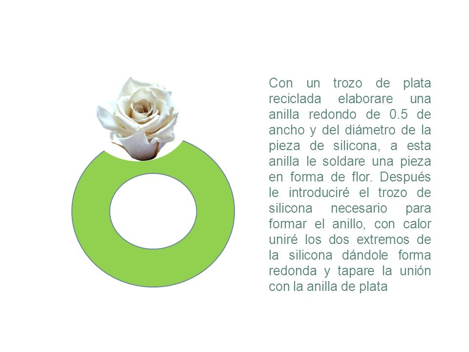 Con un trozo de plata reciclada elaborare una anilla redondo de 0