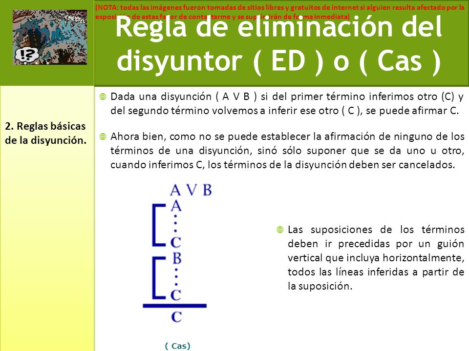 Regla de eliminación del disyuntor ( ED ) o ( Cas )