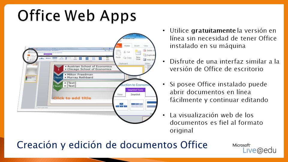 Creación y edición de documentos Office