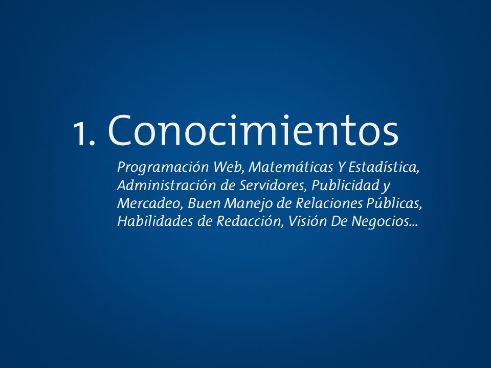 1. Conocimientos