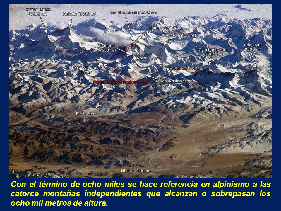 Con el término de ocho miles se hace referencia en alpinismo a las catorce montañas independientes que alcanzan o sobrepasan los ocho mil metros de altura.