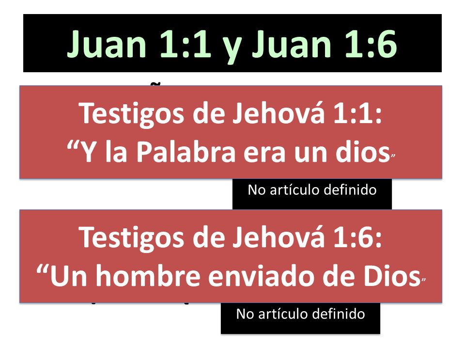 Juan 1:1 y Juan 1:6 Testigos de Jehová 1:1: Y la Palabra era un dios