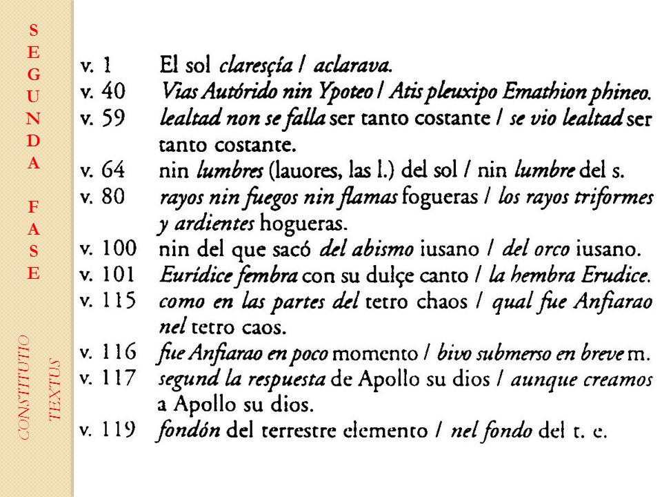 S E G U N D A F CONSTITUTIO TEXTUS