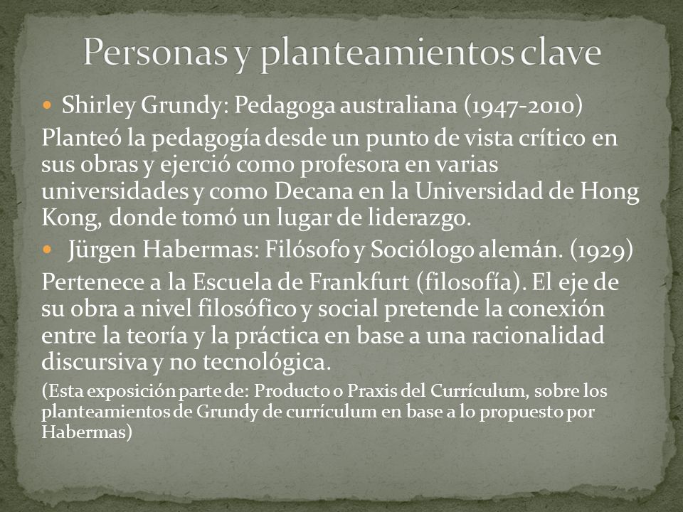 Personas y planteamientos clave